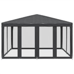 Party Tent with 8 Mesh Sidewalls Anthracite 4x4 m HDPE
