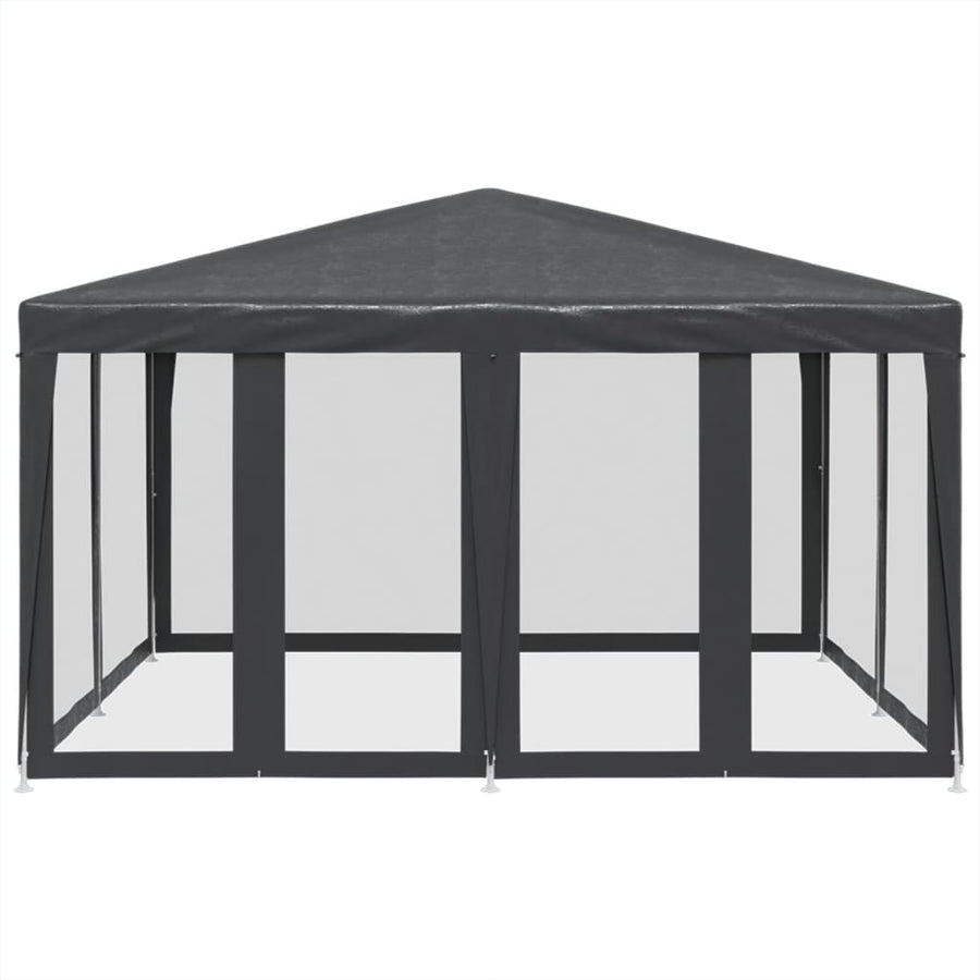 Party Tent with 8 Mesh Sidewalls Anthracite 4x4 m HDPE