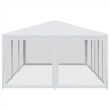 Party Tent with 10 Mesh Sidewalls White 6x4 m HDPE - Top-Down View