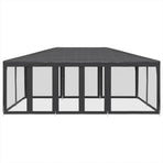 Party Tent with 10 Mesh Sidewalls Anthracite 6x4 m HDPE