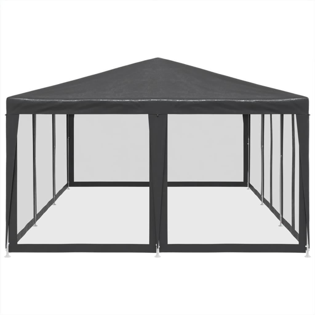 Party Tent with 10 Mesh Sidewalls Anthracite 6x4 m HDPE