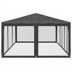 Party Tent with 10 Mesh Sidewalls Anthracite 6x4 m HDPE