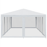 Party Tent with 12 Mesh Sidewalls White 8x4 m HDPE - Top-Down View