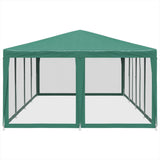 Party Tent with 12 Mesh Sidewalls Green 8x4 m HDPE