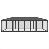 Party Tent with 12 Mesh Sidewalls Anthracite 8x4 m HDPE