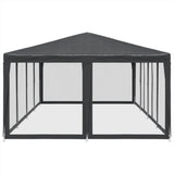 Party Tent with 12 Mesh Sidewalls Anthracite 8x4 m HDPE