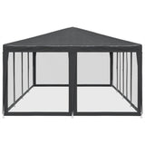 Party Tent with 12 Mesh Sidewalls Anthracite 8x4 m HDPE - Top-Down View