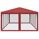 Party Tent with 12 Mesh Sidewalls Red 8x4 m HDPE - Top-Down View