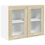 Hanging Glass Cabinet Lyon Sonoma Oak 80x31x60 cm Engineered Wood - Front View