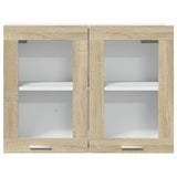 Hanging Glass Cabinet Lyon Sonoma Oak 80x31x60 cm Engineered Wood