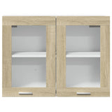 Hanging Glass Cabinet Lyon Sonoma Oak 80x31x60 cm Engineered Wood - 45-Degree Angle