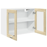 Hanging Glass Cabinet Lyon Sonoma Oak 80x31x60 cm Engineered Wood
