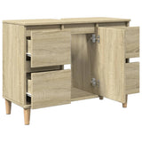 Sink Cabinet Sonoma Oak 80x33x60 cm Engineered Wood - Rear View