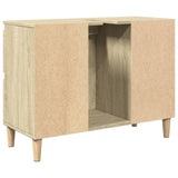 Sink Cabinet Sonoma Oak 80x33x60 cm Engineered Wood - Low Angle