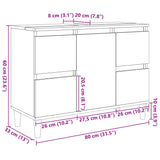 Sink Cabinet Sonoma Oak 80x33x60 cm Engineered Wood - Extra Image