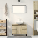 Sink Cabinet Sonoma Oak 80x33x60 cm Engineered Wood - Side View
