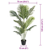 Artificial Palm Tree Green 120 cm PP - 45-Degree Angle