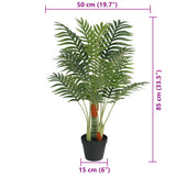 Artificial Palm Tree with 3 Trunks Green 85 cm PP - 45-Degree Angle