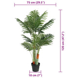 Artificial Palm Tree with 3 Trunks Green 120 cm PP - 45-Degree Angle