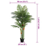 Artificial Palm Tree with 3 Trunks Green 180 cm PP - 45-Degree Angle