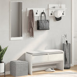 4 Piece Hallway Furniture Set White Engineered Wood - Side View