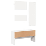 4 Piece Hallway Furniture Set White Engineered Wood - Top-Down View