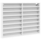 Vitrine Cabinet White 100x8.5x75 cm Engineered Wood - Front View