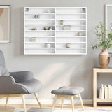 Vitrine Cabinet White 100x8.5x75 cm Engineered Wood - Side View