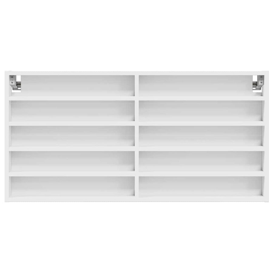 Vitrine Cabinet White 100x8.5x50 cm Engineered Wood