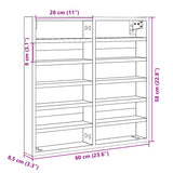 Vitrine Cabinet White 60x8.5x58 cm Engineered Wood - Extra Image