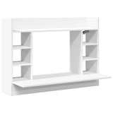 Wall-Mounted Desk White 105x48x75 cm Engineered Wood - Front View