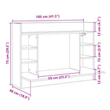 Wall-Mounted Desk White 105x48x75 cm Engineered Wood - Extra Image