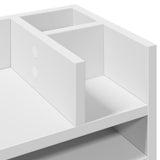 Desk Organiser White 44.5x24x25 cm Engineered wood - Close-Up Angle