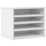 Desk Organiser White 36x26x29.5 cm Engineered wood - Front View