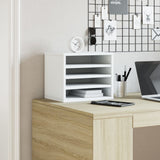 Desk Organiser White 36x26x29.5 cm Engineered wood - Side View