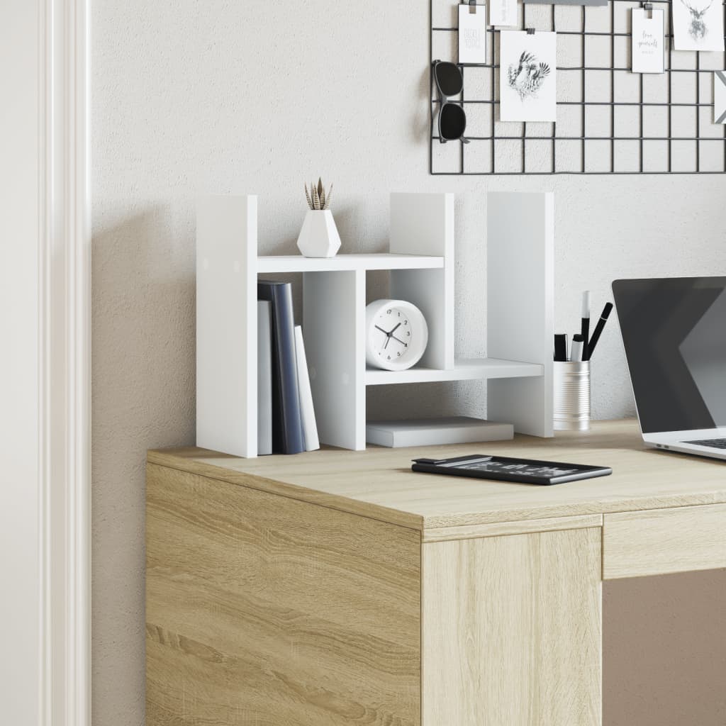 Desk Organiser White 34.5x15.5x35.5 cm Engineered wood