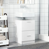 Sink Cabinet White 40x37x59 cm Engineered Wood - Side View