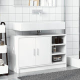 Sink Cabinet White 90x29x55 cm Engineered Wood - Side View