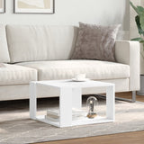 Coffee Table White 51.5x51.5x30 cm Engineered Wood - Side View