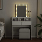 Dressing Table with LED White 80x41x144.5 cm