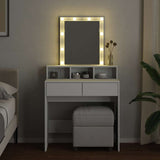 Dressing Table with LED White 80x41x144.5 cm - Side View