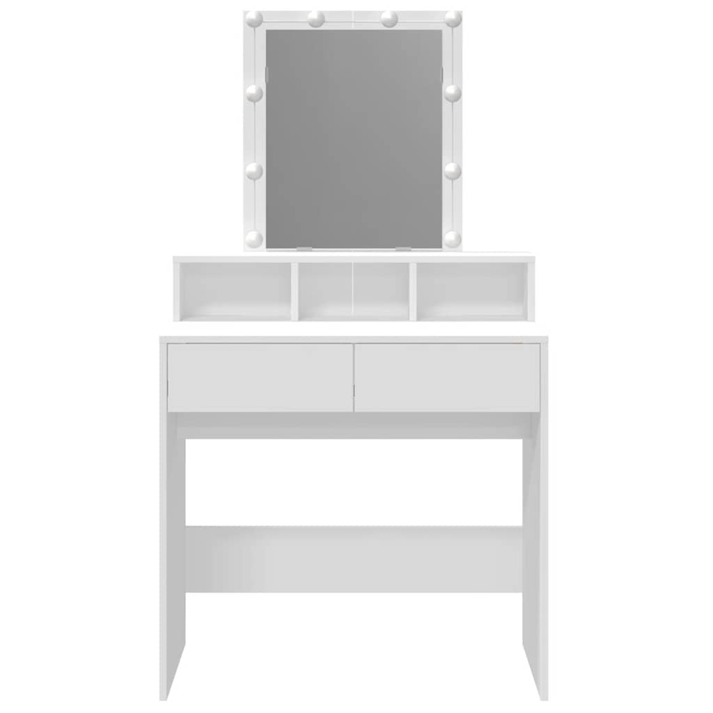 Dressing Table with LED White 80x41x144.5 cm