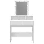 Dressing Table with LED White 80x41x144.5 cm