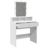 Dressing Table with LED White 80x41x144.5 cm - Low Angle