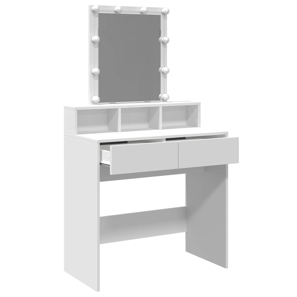 Dressing Table with LED White 80x41x144.5 cm