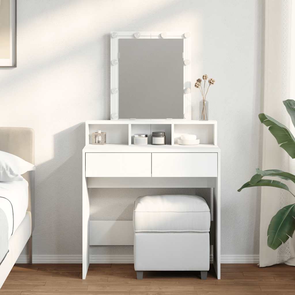 Dressing Table with LED White 80x41x144.5 cm