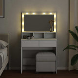 Dressing Table with LED White 80x41x134.5 cm