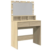 Dressing Table with LED Sonoma Oak 80x41x134.5 cm - Front View