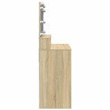 Dressing Table with LED Sonoma Oak 80x41x134.5 cm - Rear View
