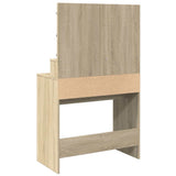 Dressing Table with LED Sonoma Oak 80x41x134.5 cm - Close-Up Angle